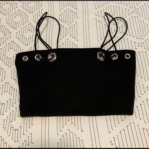 Forever 21 Black crop top with grommet detailing!